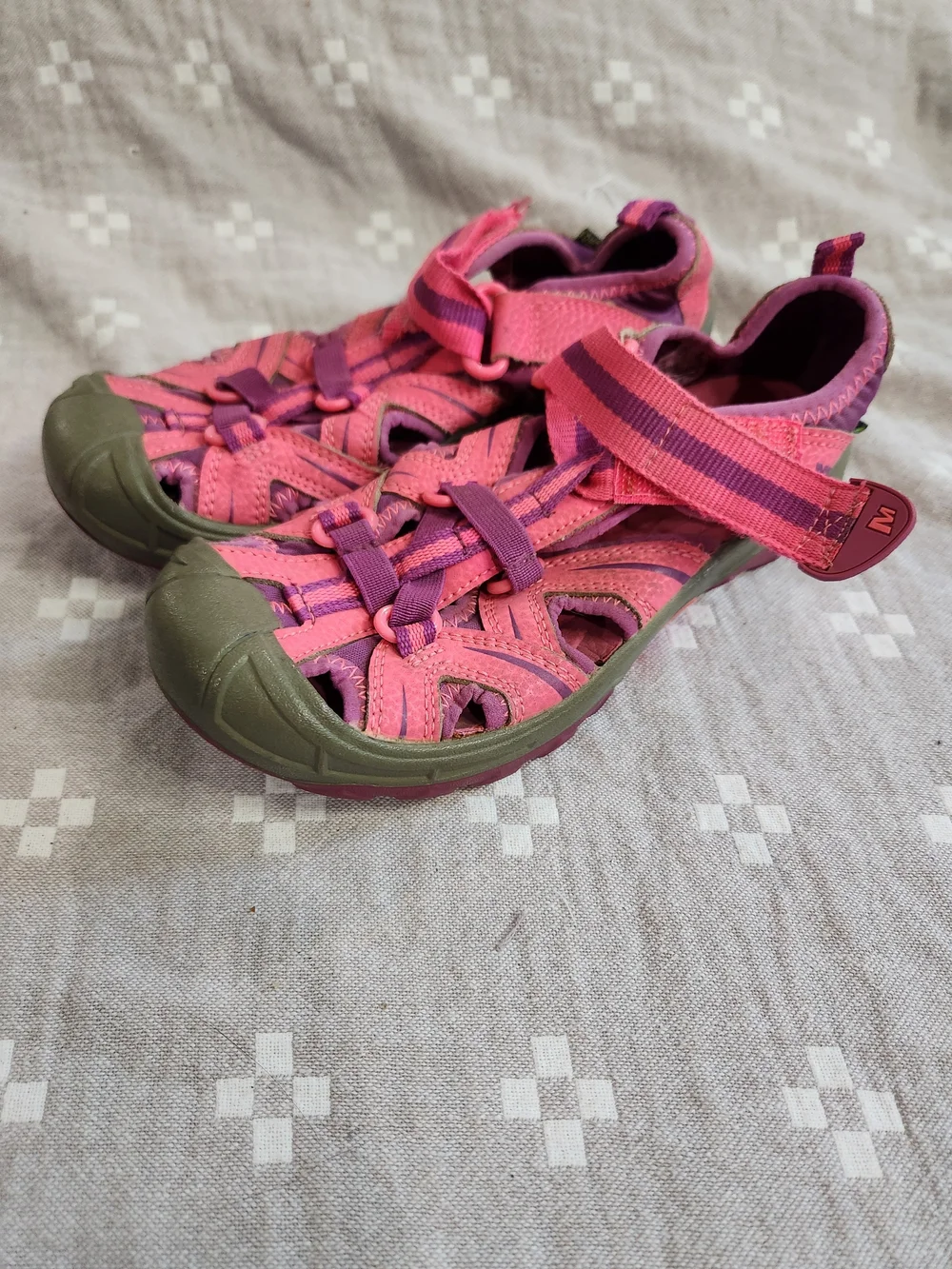MERRELL Little Girls Pink Hydro Sport Sandals Size 1